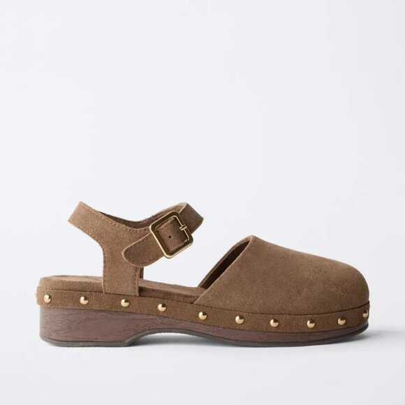 ZARA SPLIT LEATHER CLOGS - SIZE 6.5 (EUR 37) - Picture 6 of 8